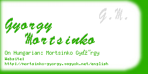 gyorgy mortsinko business card